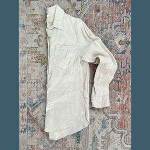 H&M Neutral Linen Button Down